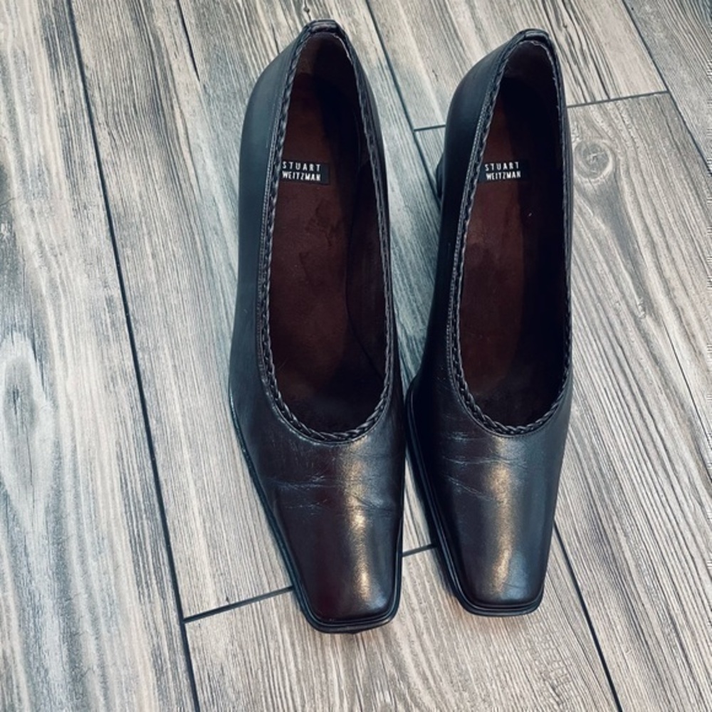 Stuart Weitzman Vintage Square Block Heels Braided Block Heels | Size 8.5